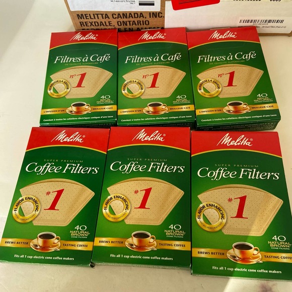Melitta Coffee Filters #1 Natural Brown 40 Count 6 Pack - Picture 3 of 7